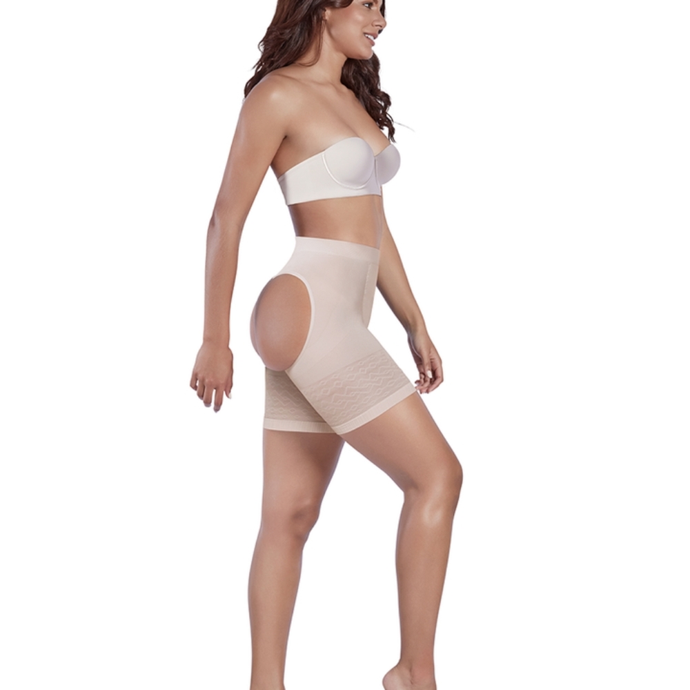 Women shapewear tummy control panties rear holes butt lifter